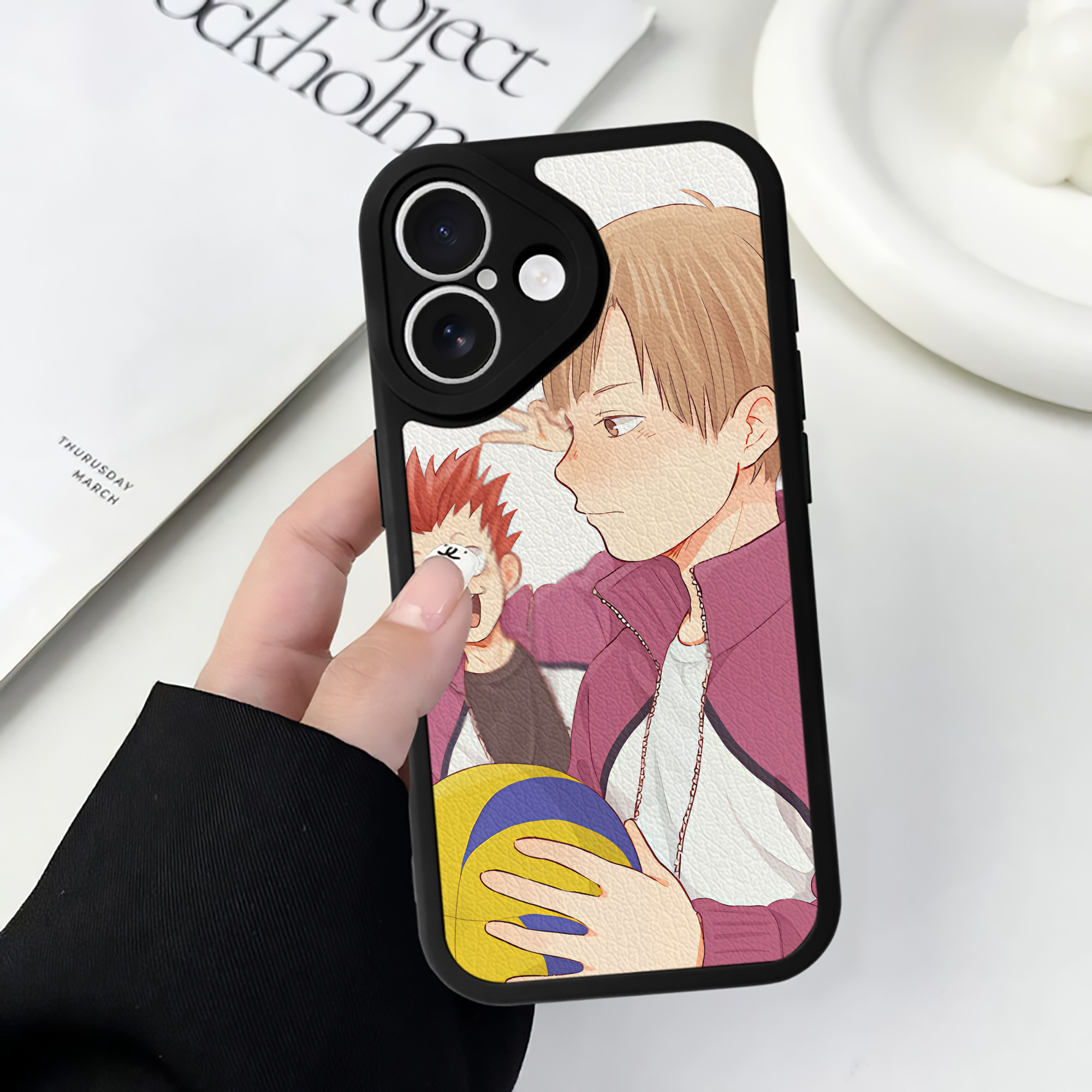 （画像用） ハイキュー!! Haikyu!! 【iPhone 16シリーズ対応】シリコンスマホケース（レザー調） 材質：シリコン